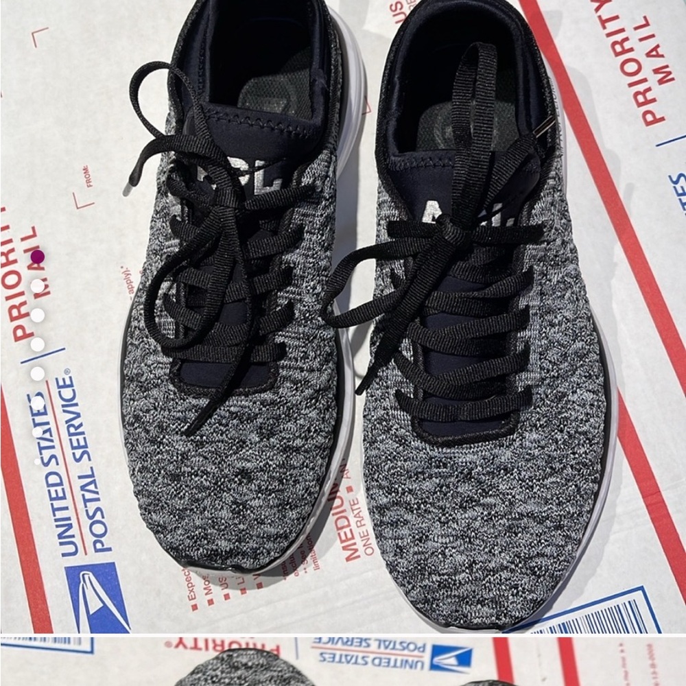 APL Black and Gray Athletic Shoes with Knit Upper